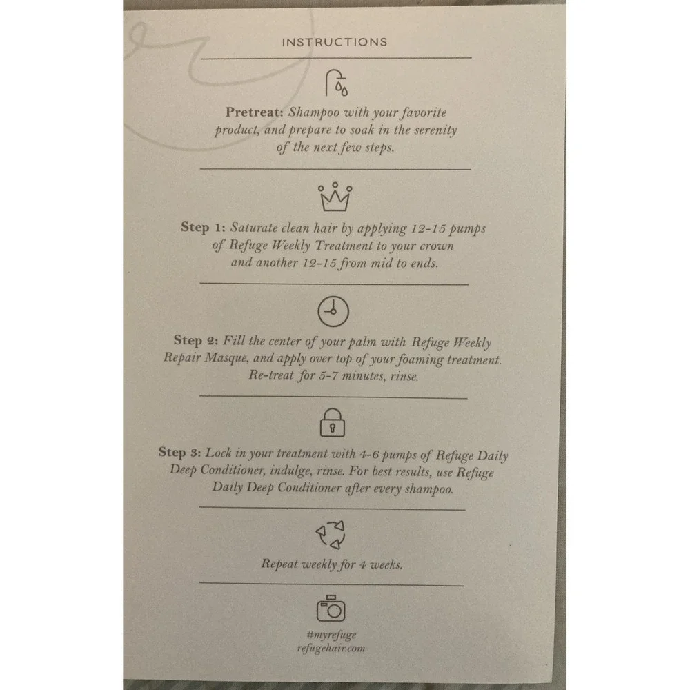 NEW Refuge Hello Beautiful REHAB‎ 3-Step Weekly Hair Treatment